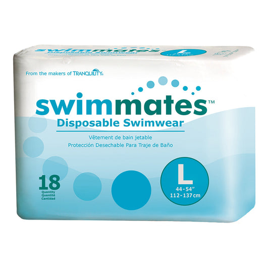Unisex Adult Bowel Containment Swim Brief Swimmates™ Pull On with Tear Away Seams Large Disposable Moderate Absorbency - 2846