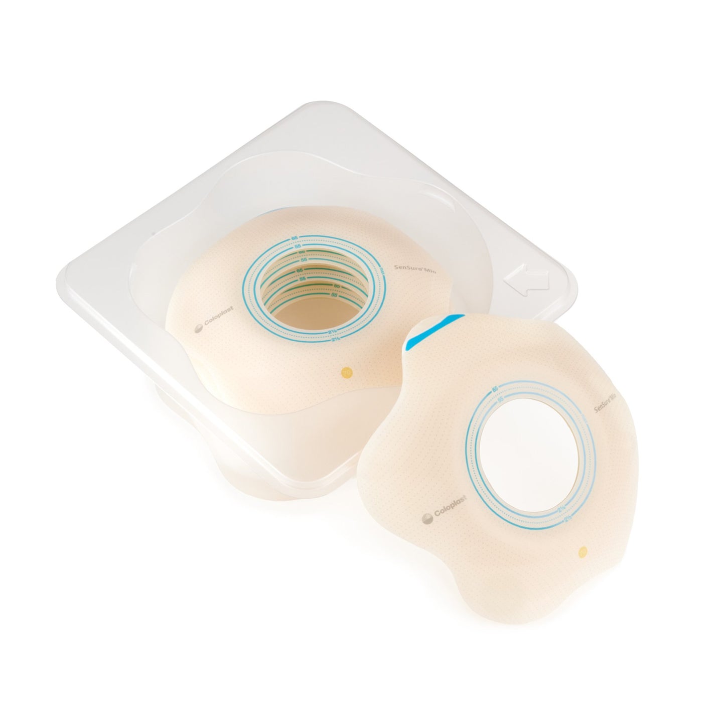 SenSura® Mio Convex Flip Ostomy Barrier, 50 mm Stoma Openings, Yellow Match 18532