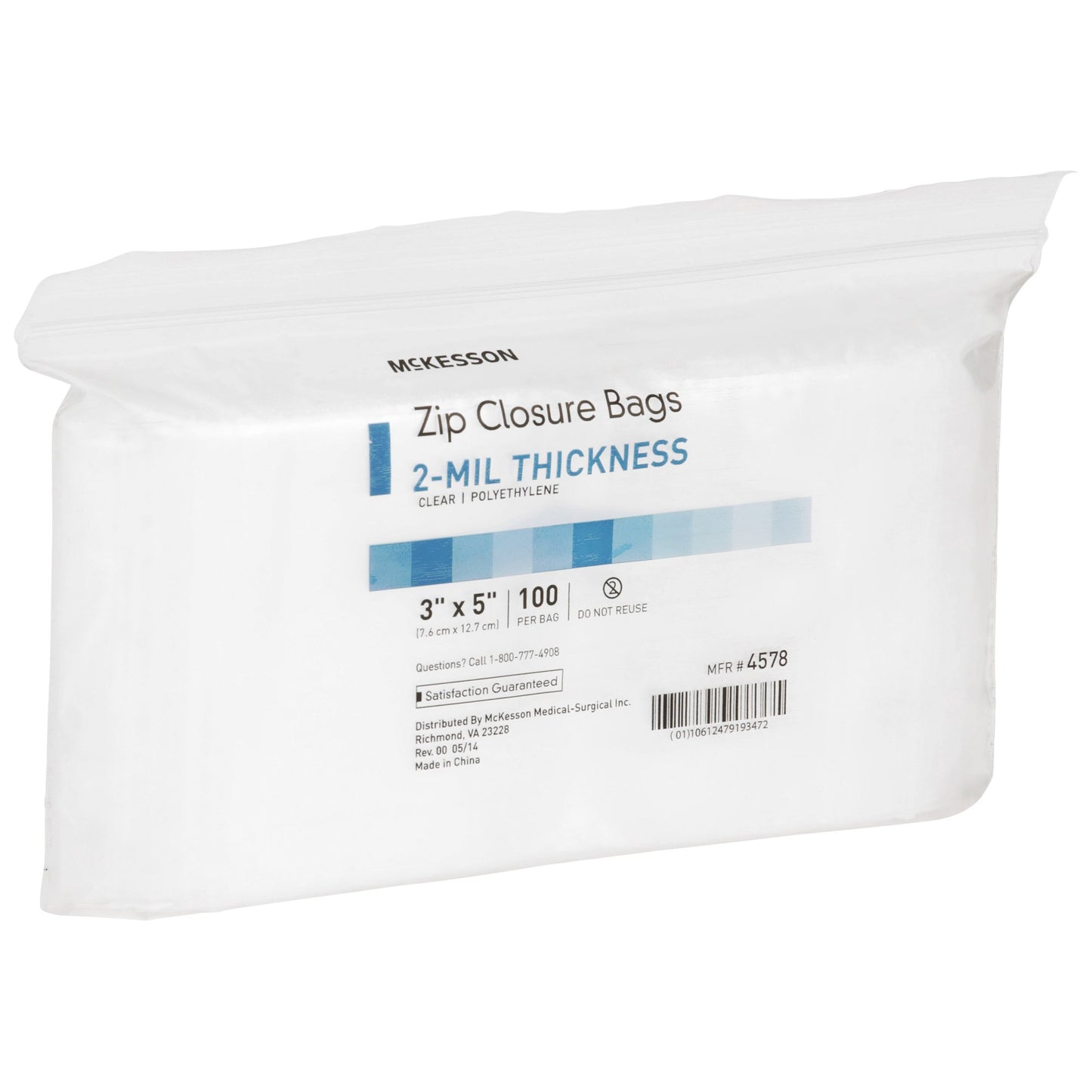 McKesson Zip Closure Bag, 3 x 5 in. 4578