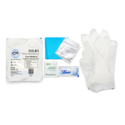 Cure Medical Cure Medical Catheter Insertion Tray With Zip Lock Bag K1, 1 Each