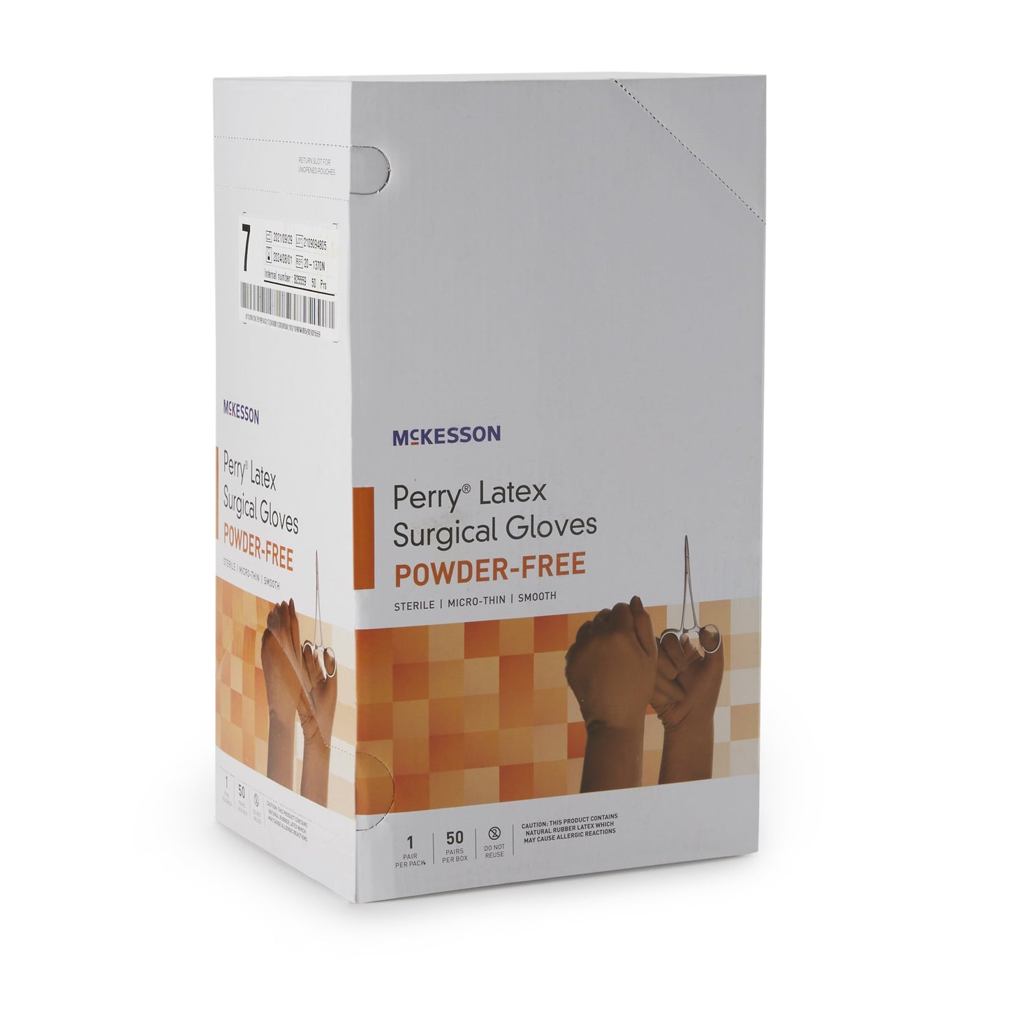 McKesson Perry® Latex Surgical Glove, Size 7, Brown 20-1370N