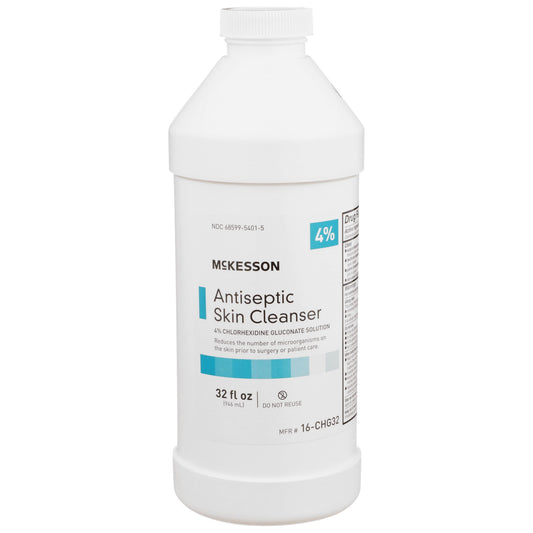 Antiseptic Skin Cleanser McKesson 32 oz. Bottle 4% Strength CHG (Chlorhexidine Gluconate) / Isopropyl Alcohol NonSterile - 16-CHG32
