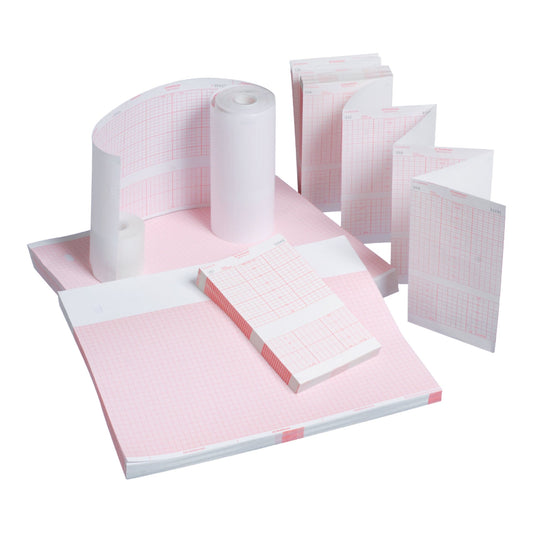 Recording Chart Paper Vyaire™ Z-Fold Red Grid - 2036970-001