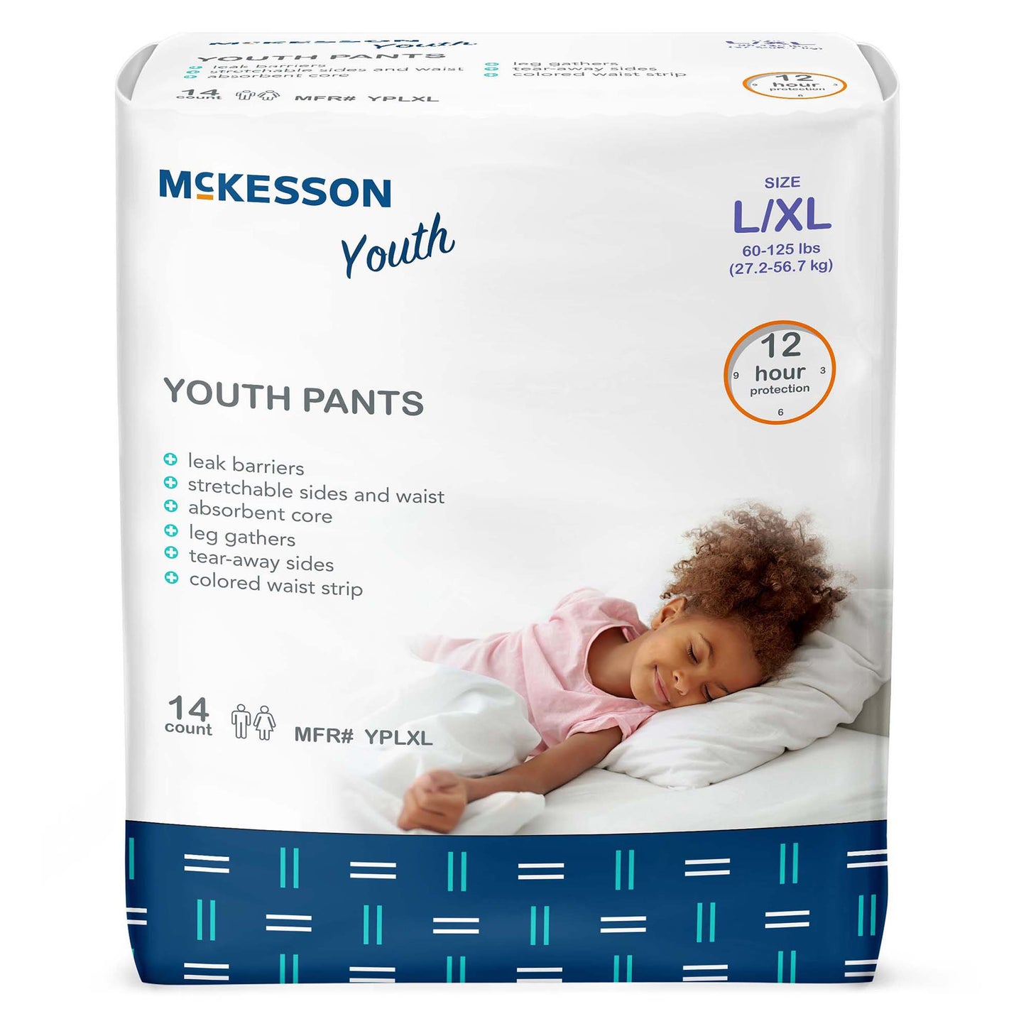 Unisex Youth Absorbent Underwear McKesson Pull On with Tear Away Seams Large / X-Large Disposable Heavy Absorbency - YPLXL