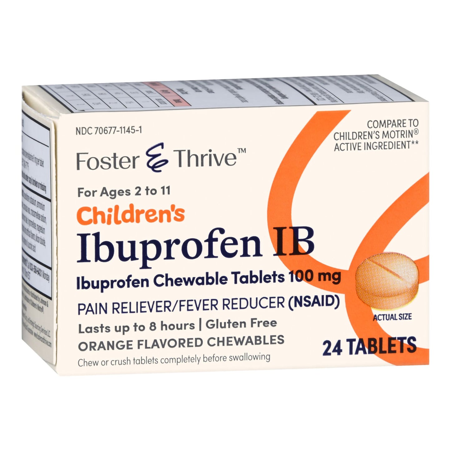 Foster & Thrive™ Children's Ibuprofen IB Chewable Tablets 100 mg Orange 70677114501