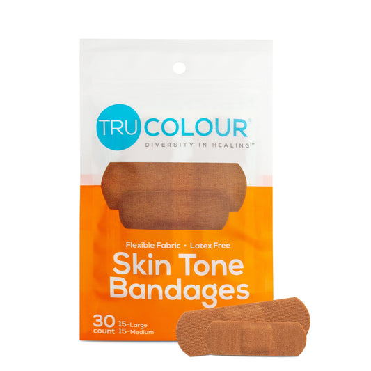 Waterproof Adhesive Strip Tru-Colour® 1 X 3 Inch Fabric Rectangle Brown Sterile - TCB-121