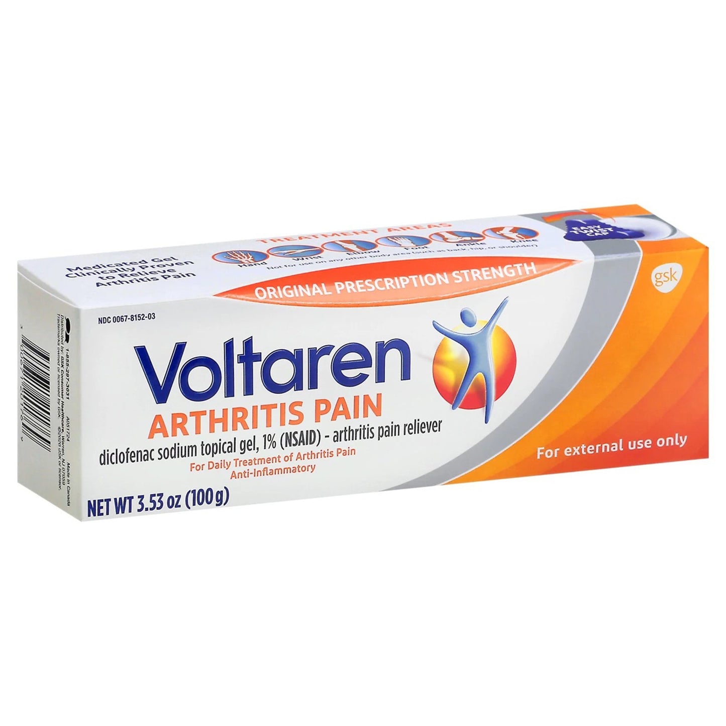 Voltaren Diclofenac Sodium Topical Pain Relief, 100-gram Tube 00067815203