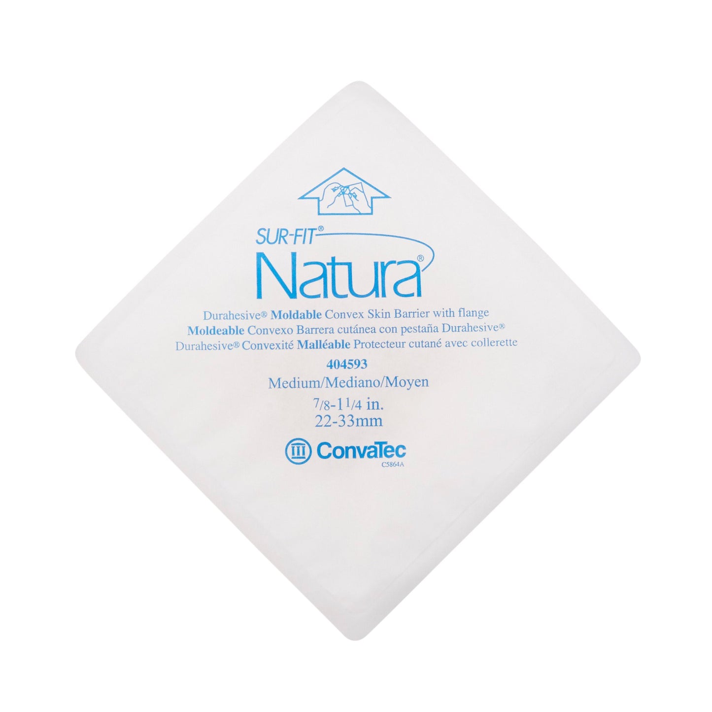 Sur-Fit Natura Extended Wear Ostomy Barrier, 45 mm Flange, .8 – 1.25 Inch Stomas 404593
