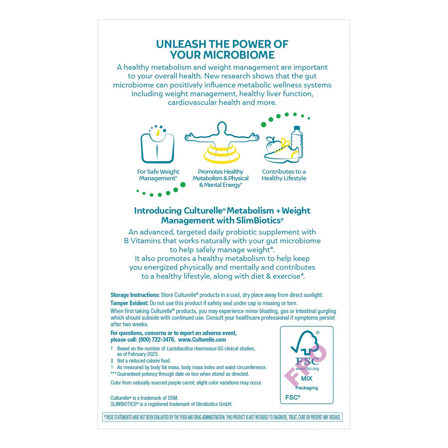 Culturelle® Metabolism + Weight Management with SlimBiotics® Capsules 049100401836