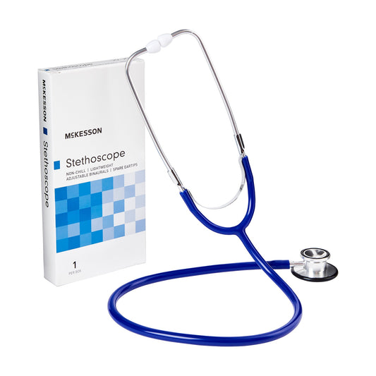 General Exam Stethoscope McKesson Royal Blue 1-Tube 22 Inch Tube Double Sided Chestpiece - 01-670RBGM