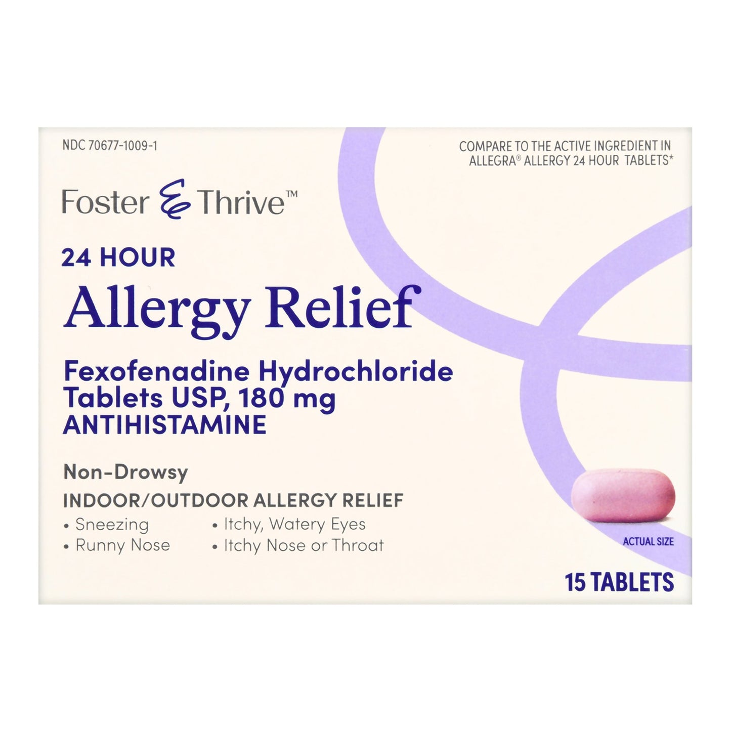 Foster & Thrive™ 24 Hour Allergy Relief Fexofenadine HCl USP 180 mg Tablets 70677100901