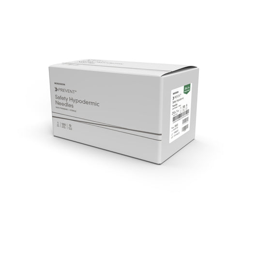 Safety Hypodermic Needle McKesson Prevent® 1 Inch Length 22 Gauge Ultra Thin Wall Hinged Safety Needle - 102-N221S3