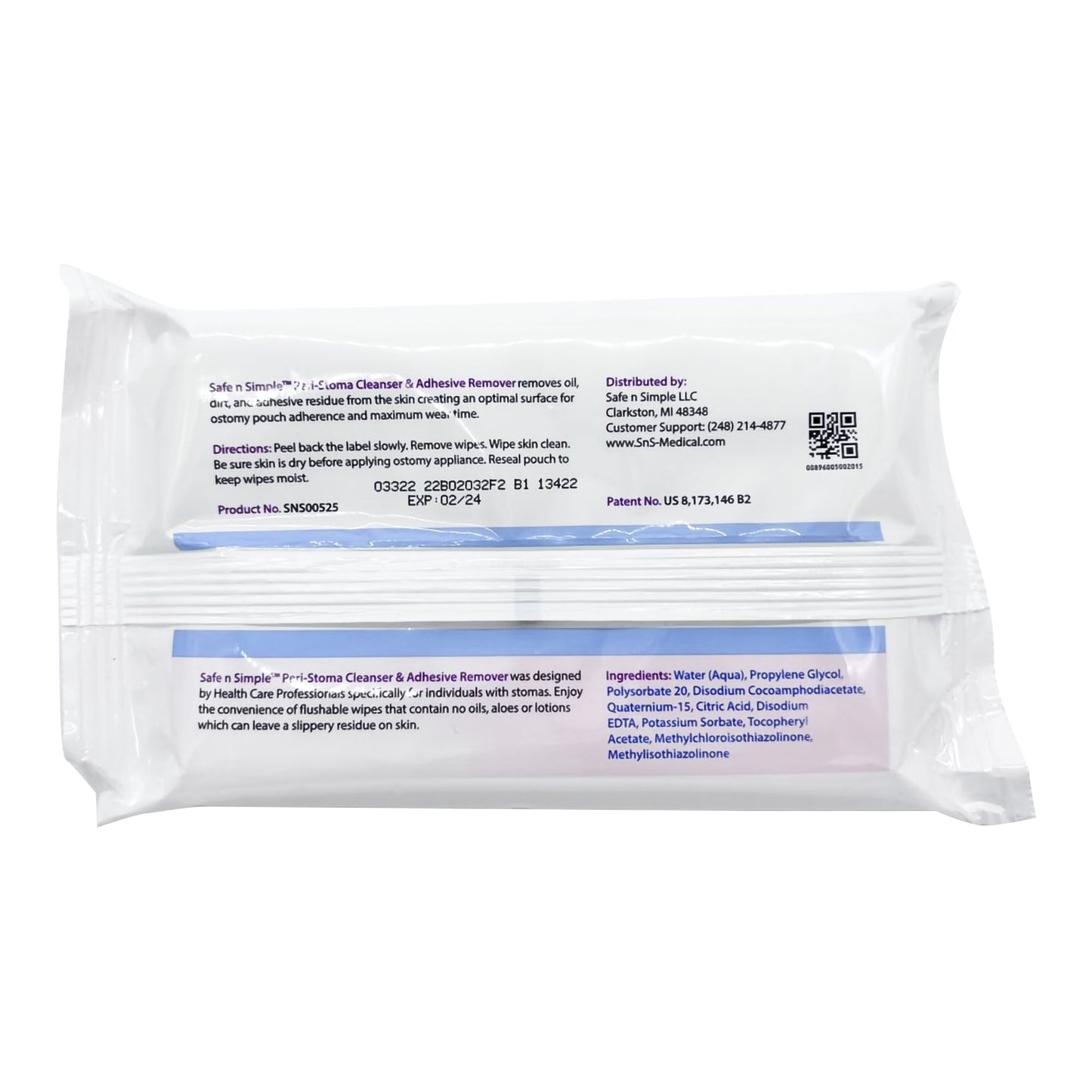 Safe n Simple™ Adhesive Remover Wipes SNS00525