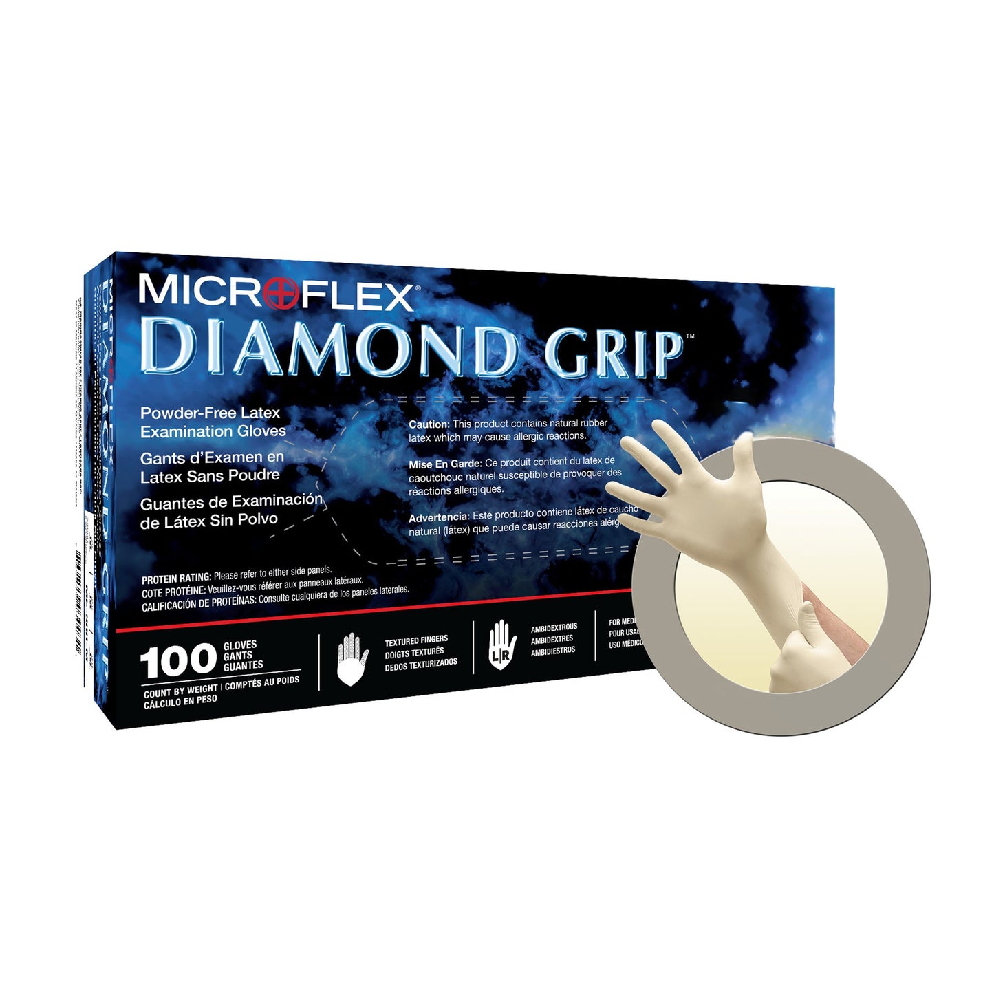 Diamond Grip™ Latex Exam Glove, Extra Large, White MF-300-XL