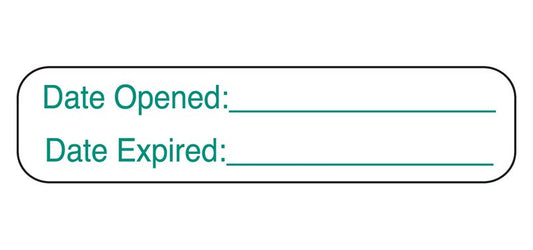Barkley® Pre-Printed / Write On Label, Date Opened Date Expired, 1.6 x 0.4 Inch 2970