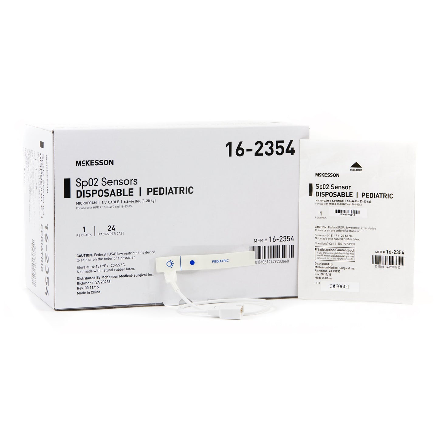 McKesson Brand McKesson Pulse Oximeter Finger Sensor 16-2354, Case of 24
