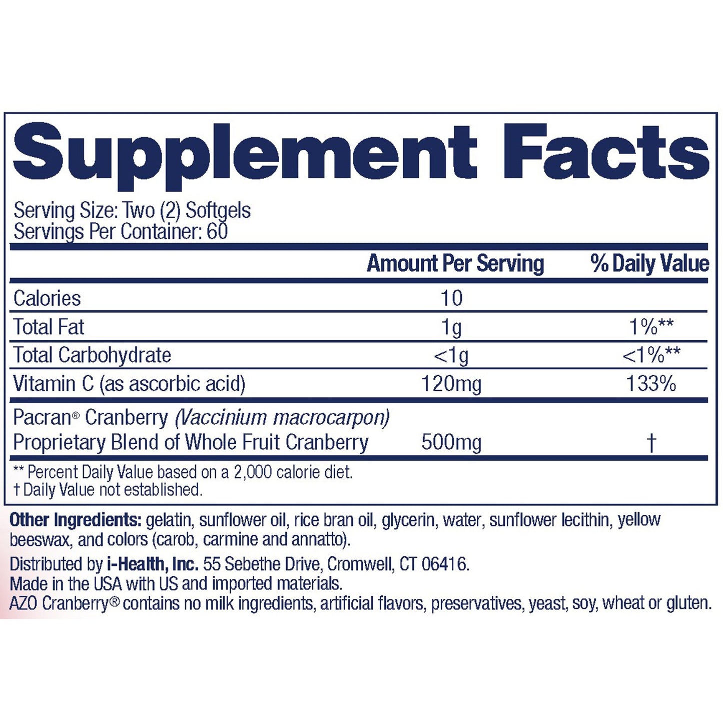 Urinary Tract Health Dietary Supplement AZO® Softgel 120 per Bottle 787651760230