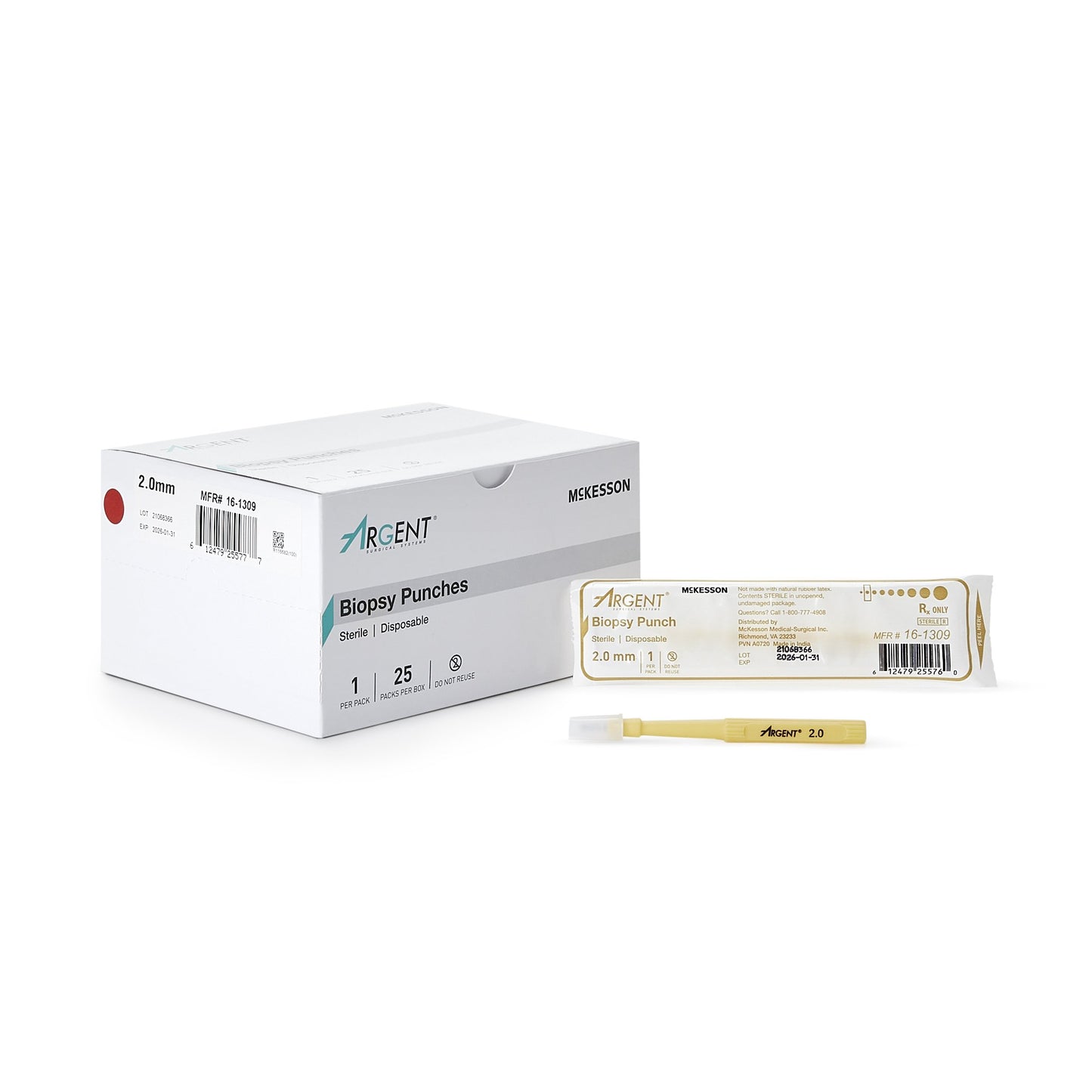 Biopsy Punch McKesson Argent™ Dermal 2 mm - 16-1309