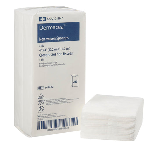 Nonwoven Sponge Dermacea™ 4 X 4 Inch 4-Ply NonSterile 200 per Pack - 441402