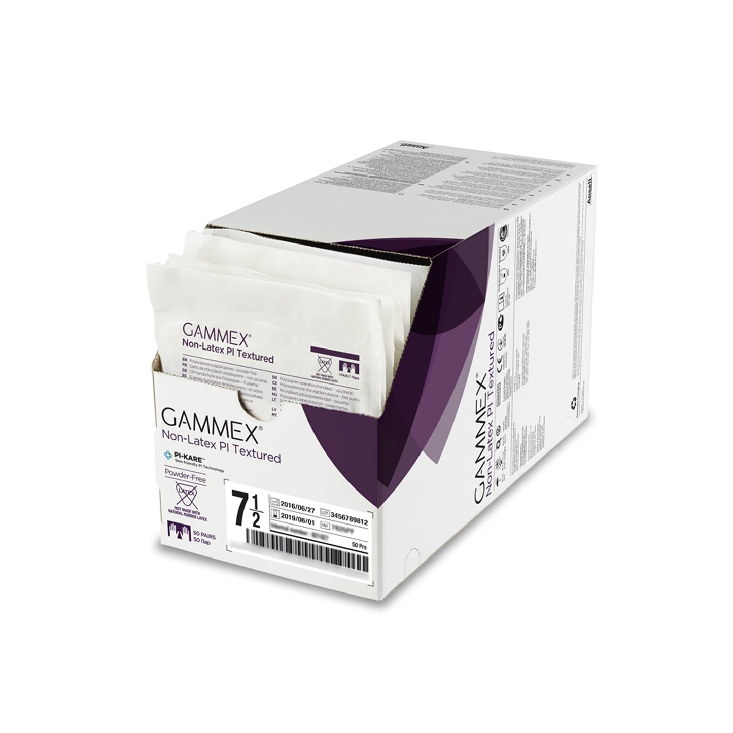 Gammex® Non-Latex PI Textured Polyisoprene Surgical Glove, Size 7.5, White 20688275