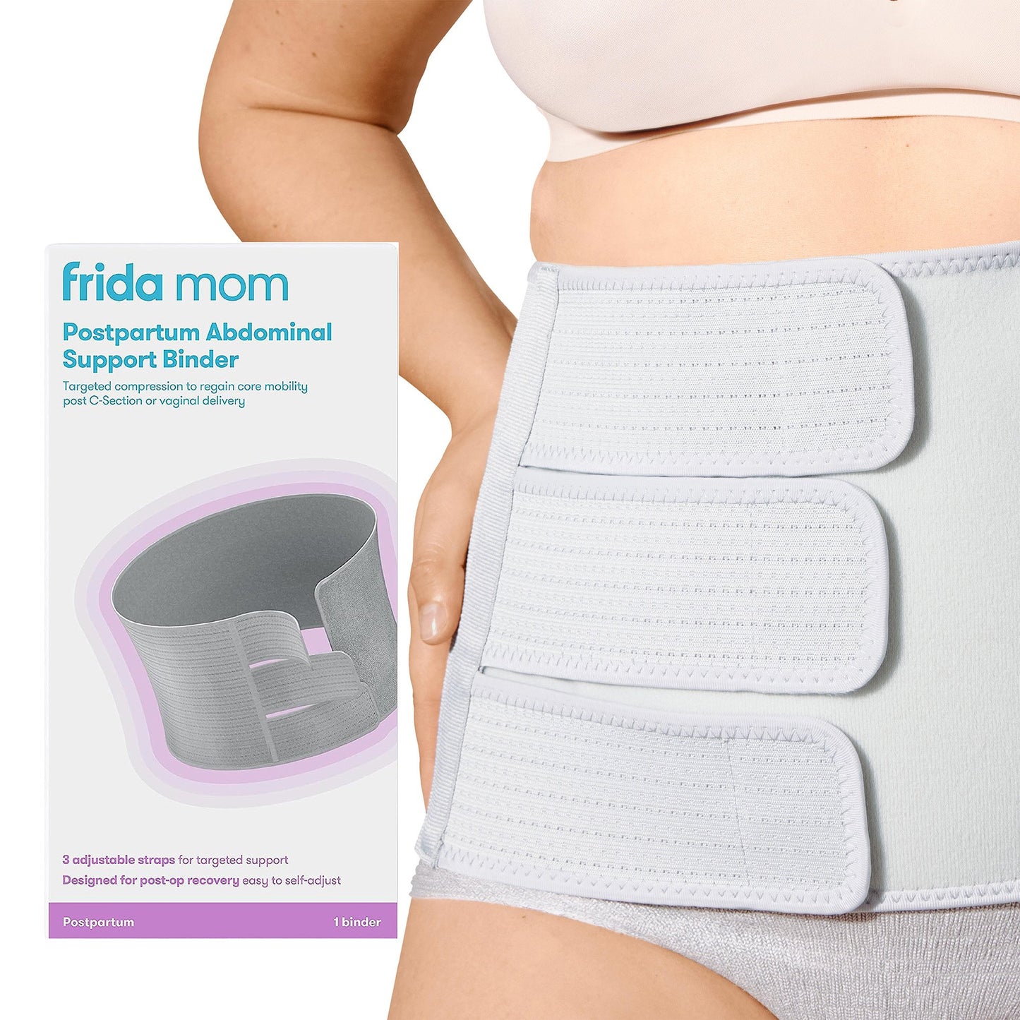 Abdominal Binder Fridababy® Small / Medium Hook and Loop Strap Closure 29 to 46 Inch Waist Circumference Adult 500001066