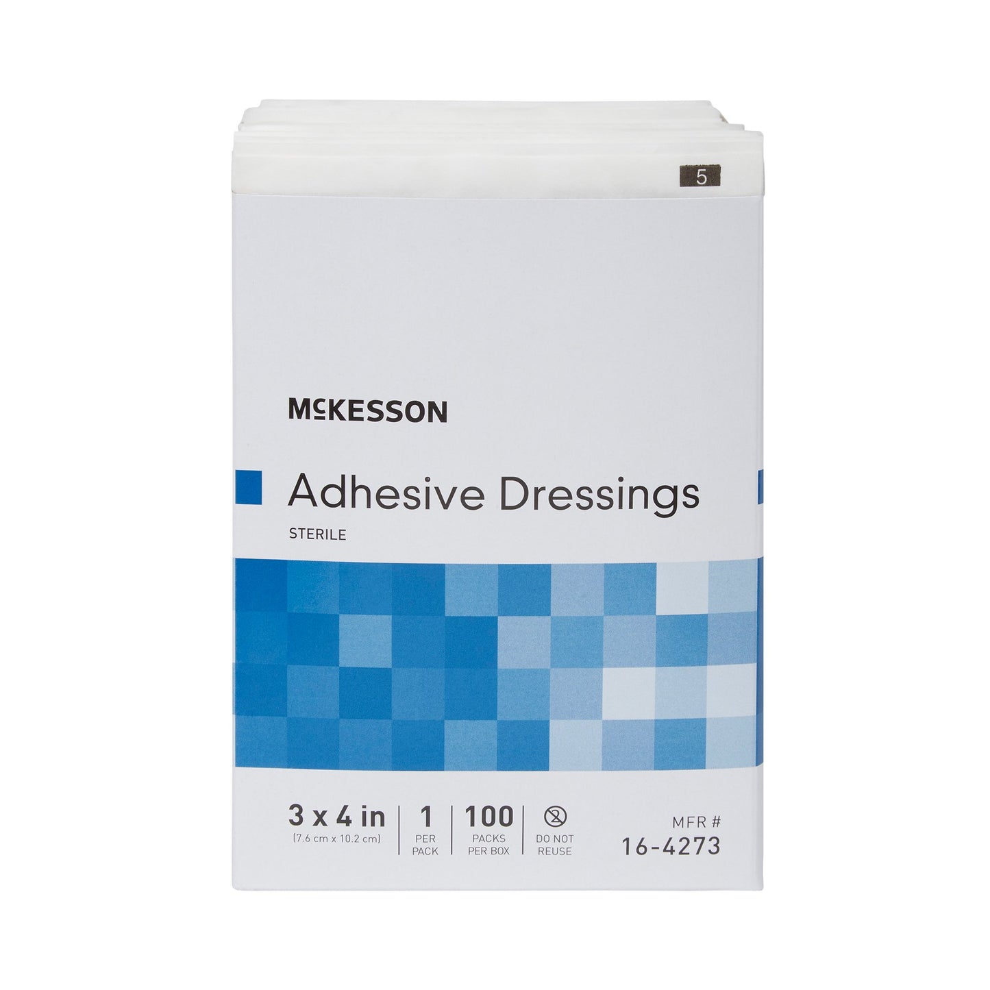 McKesson White Adhesive Dressing, 3 x 4 Inch 16-4273