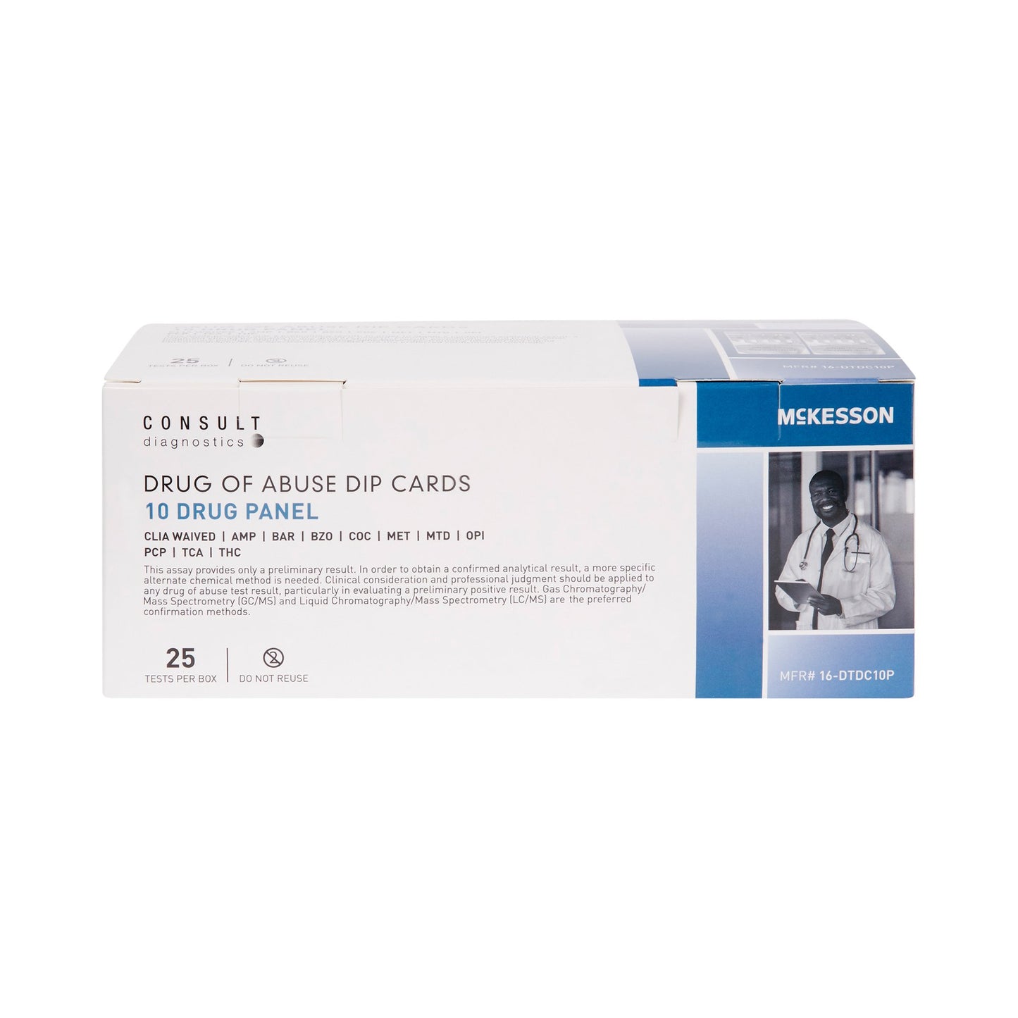 McKesson Consult™ 10-Drug Panel with Adulterants Drugs of Abuse Test Kit 16-DTDC10P