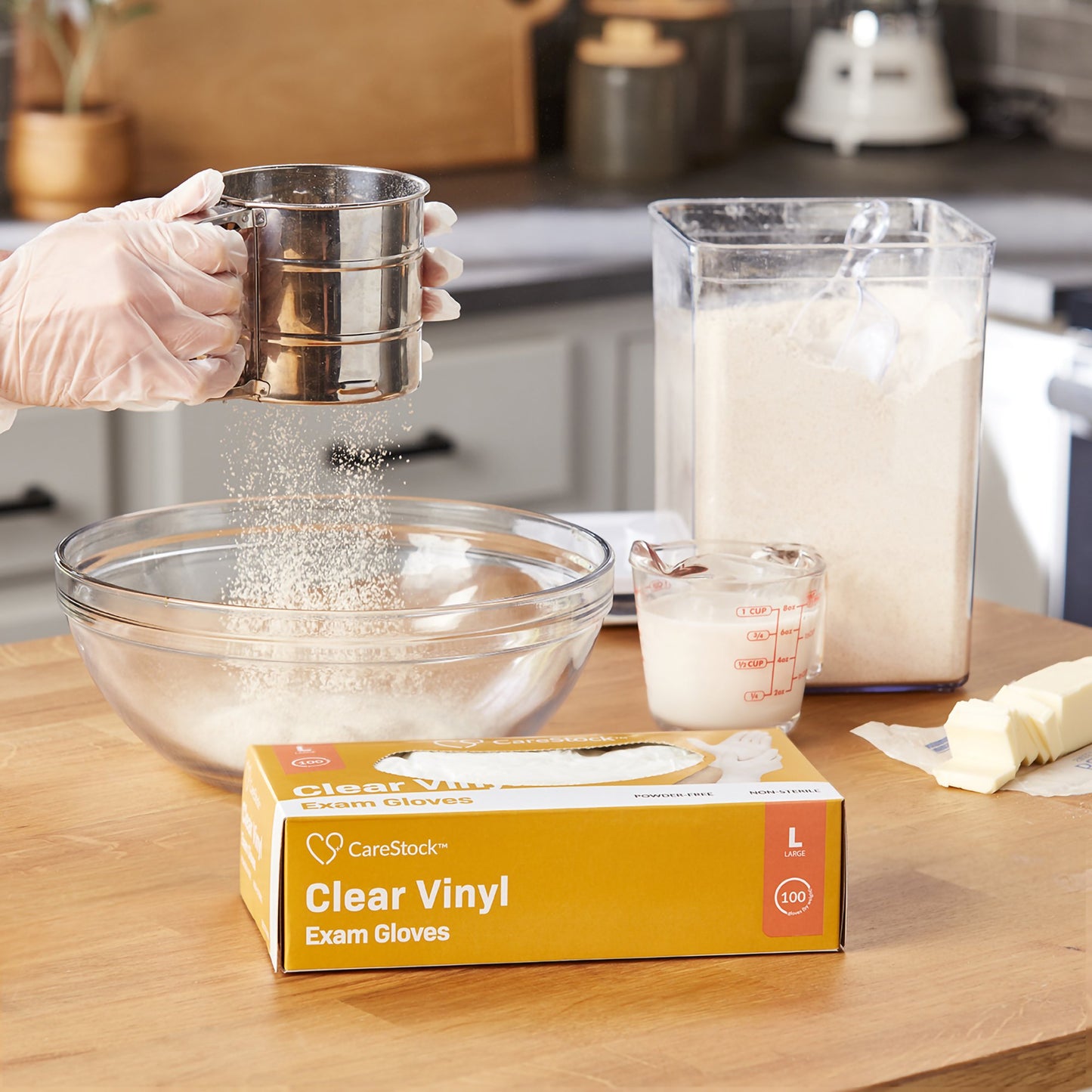 CareStock™ Vinyl Exam Glove, Large, Ivory CS2596