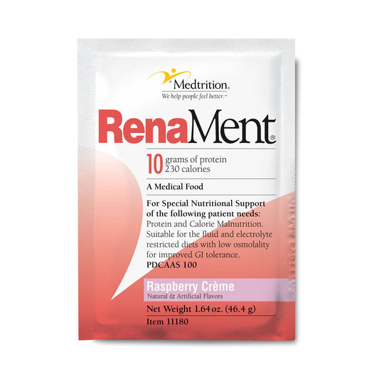 Medtrition/National Nutrition RenaMent Raspberry Cream Oral Supplement, 46.5 Gram Packet 11180, Case of 60