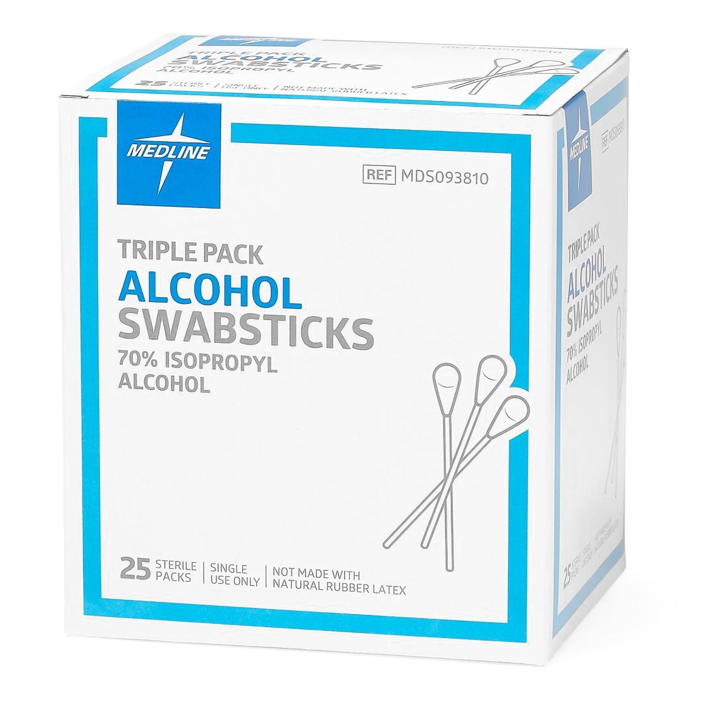 Impregnated Swabstick 70% Strength Isopropyl Alcohol Individual Packet Sterile MDS093810
