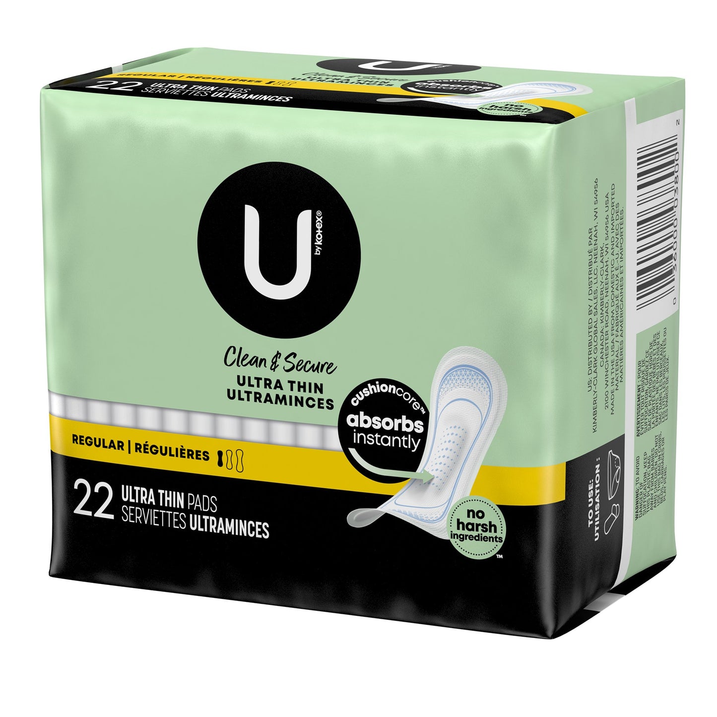 U by Kotex® Security® Ultra Thin Pad, Regular Absorbency 03904