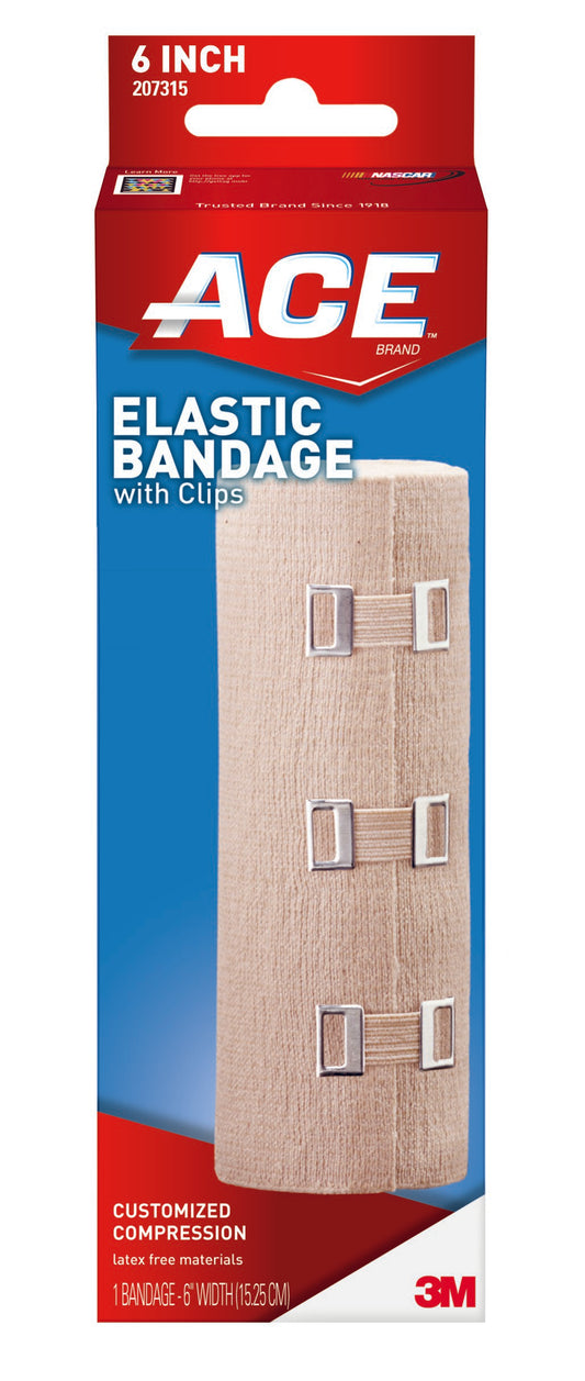 3M™ Ace™ Clip Detached Closure Elastic Bandage, 6 Inch x 5-1/3 Foot 207315