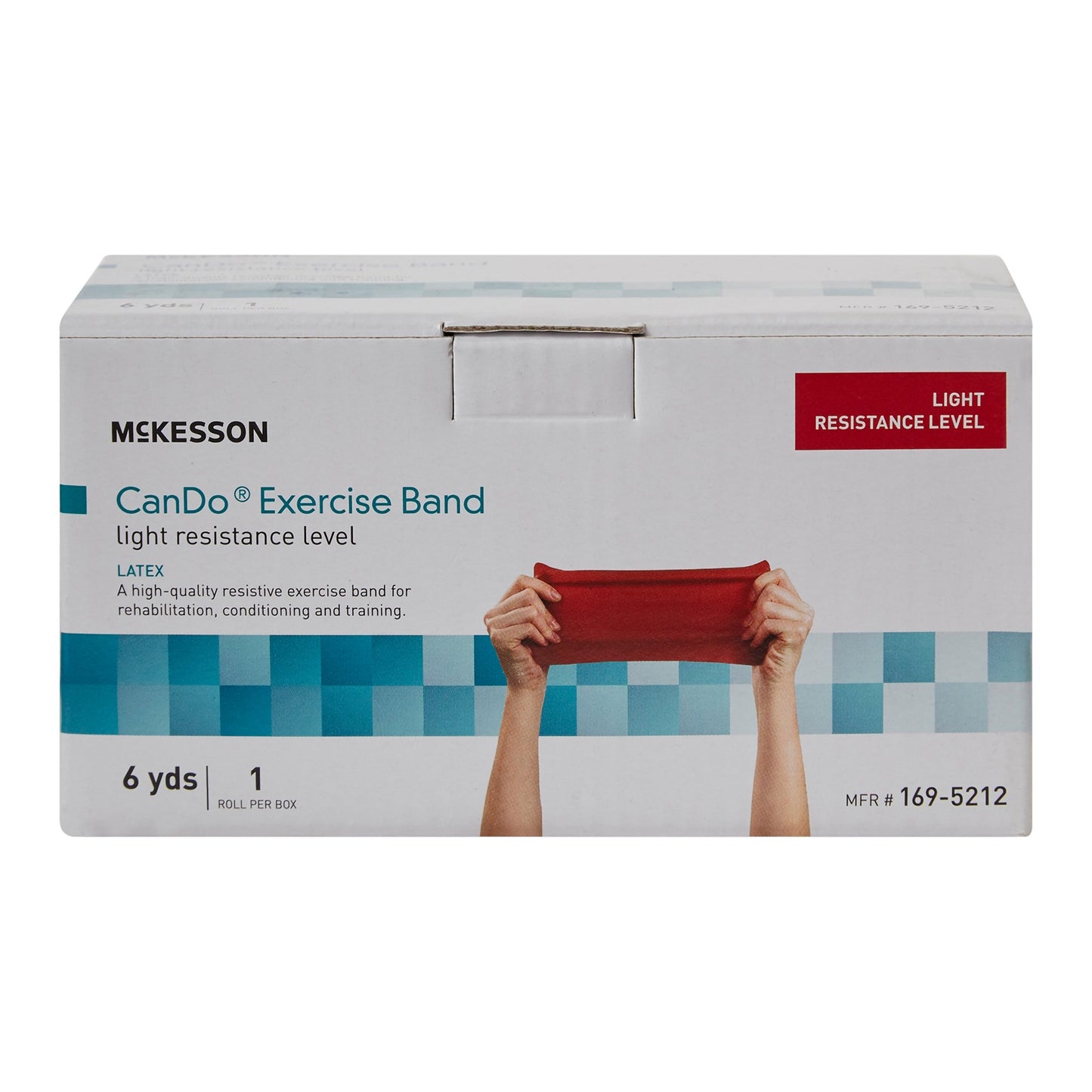 McKesson Exercise Resistance Band, Red, 5 Inch x 6 Yard, Light Resistance 169-5212