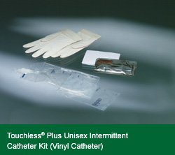Intermittent Catheter Tray Touchless® Plus Closed System / Coude Tip 14 Fr. Without Balloon Red Rubber - 4A7044