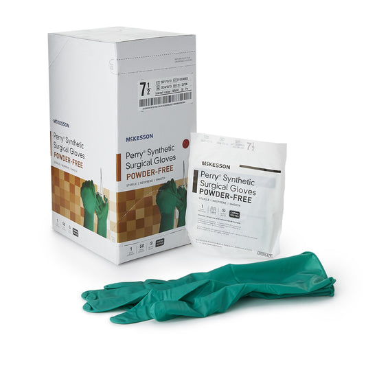Surgical Glove McKesson Perry® Performance Plus Size 7.5 Sterile Polychloroprene Standard Cuff Length Smooth Dark Green Chemo Tested - 20-2575N