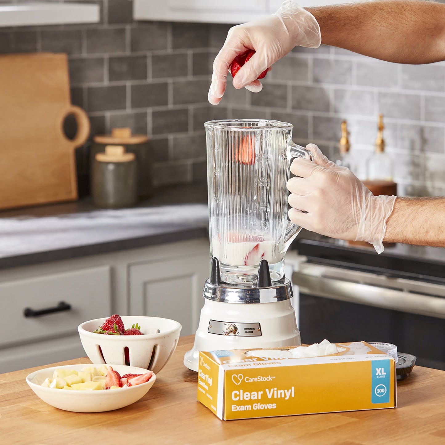 CareStock™ Vinyl Exam Glove, Extra Large, Ivory CS2598