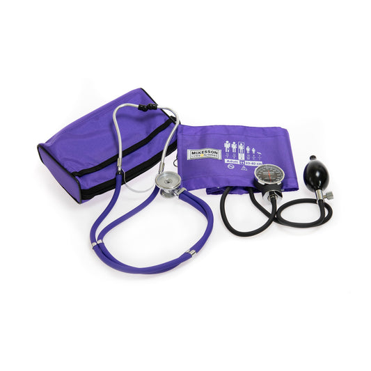 Reusable Aneroid / Stethoscope Set McKesson Brand 23 to 33 cm Adult Cuff Dual Head Sprague Stethoscope Pocket Aneroid - 01-768-641-11AVGM