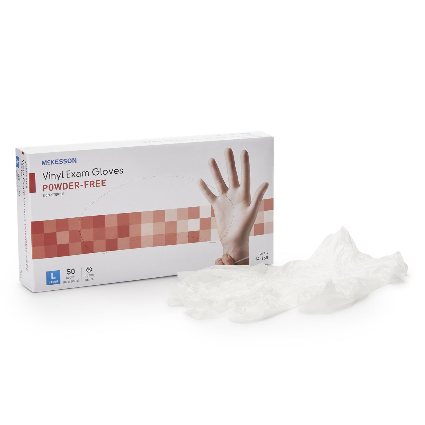 Exam Glove McKesson Confiderm® Large NonSterile Vinyl Standard Cuff Length Smooth Clear Not Rated - 14-168
