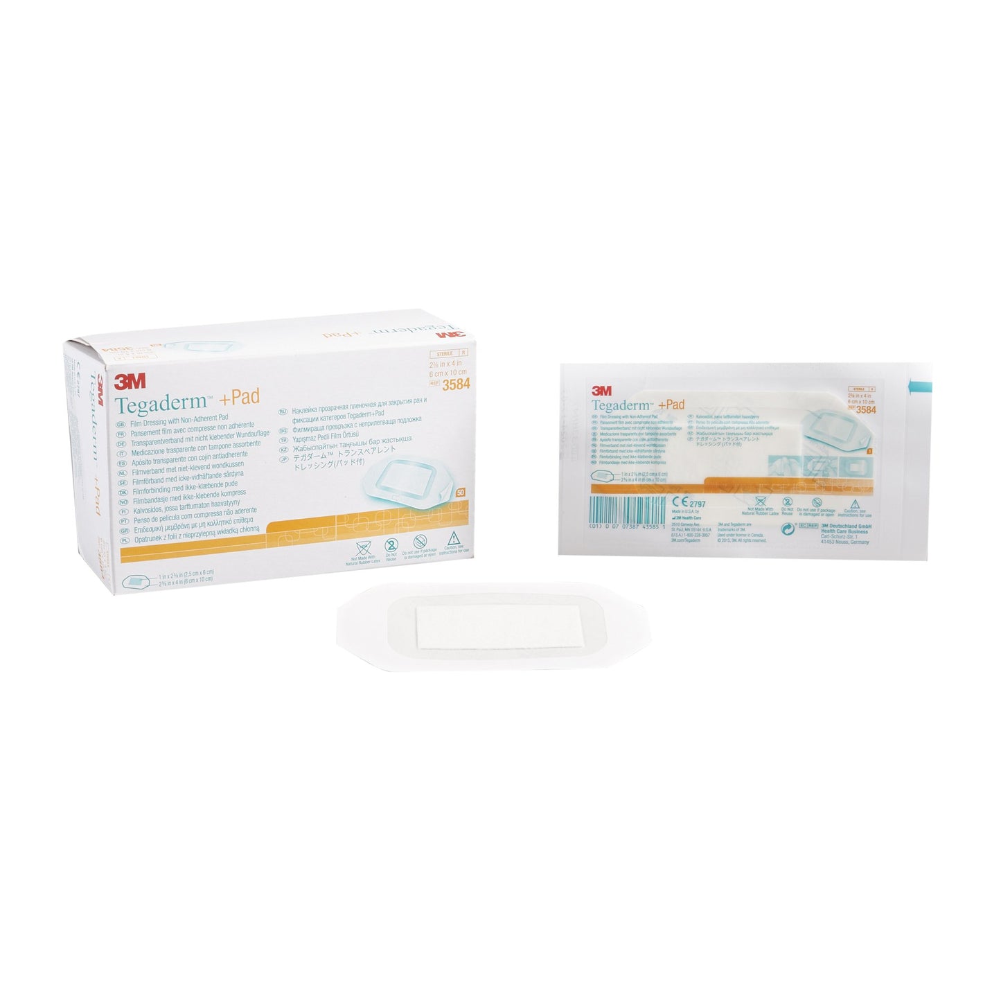 3M™ Tegaderm™ Transparent Film Dressing with Pad, 2-3/8 x 4 Inch 3584