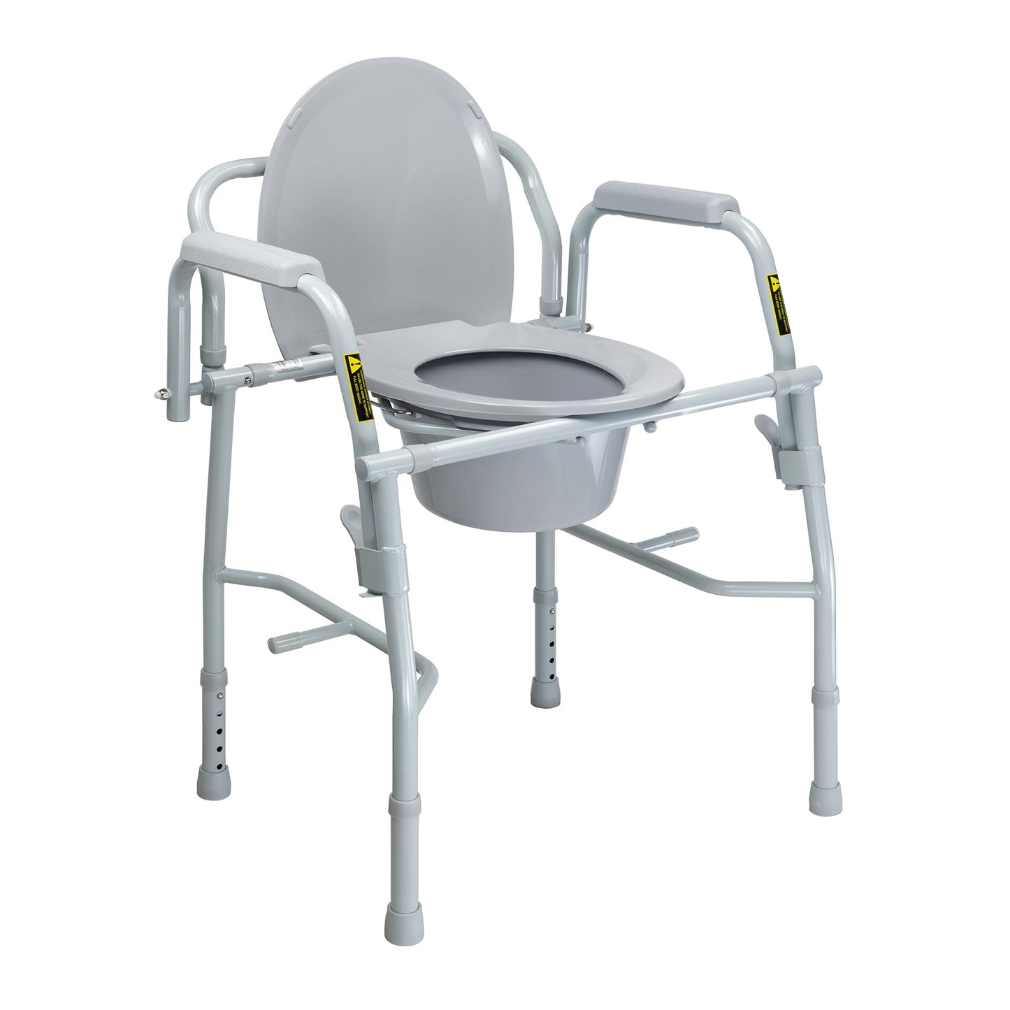Commode Chair McKesson Drop Arms Steel Frame Back Bar 13-3/4 Inch Seat Width 300 lbs. Weight Capacity - 146-11125KD-1