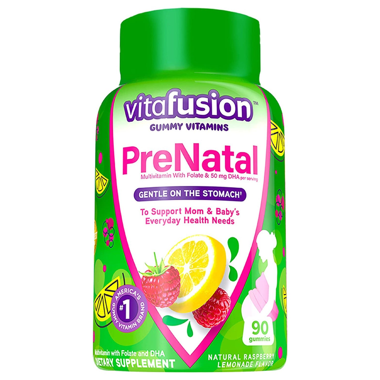 Vitafusion PreNatal Gummies Natural Raspberry Lemonade Flavor 02791701950