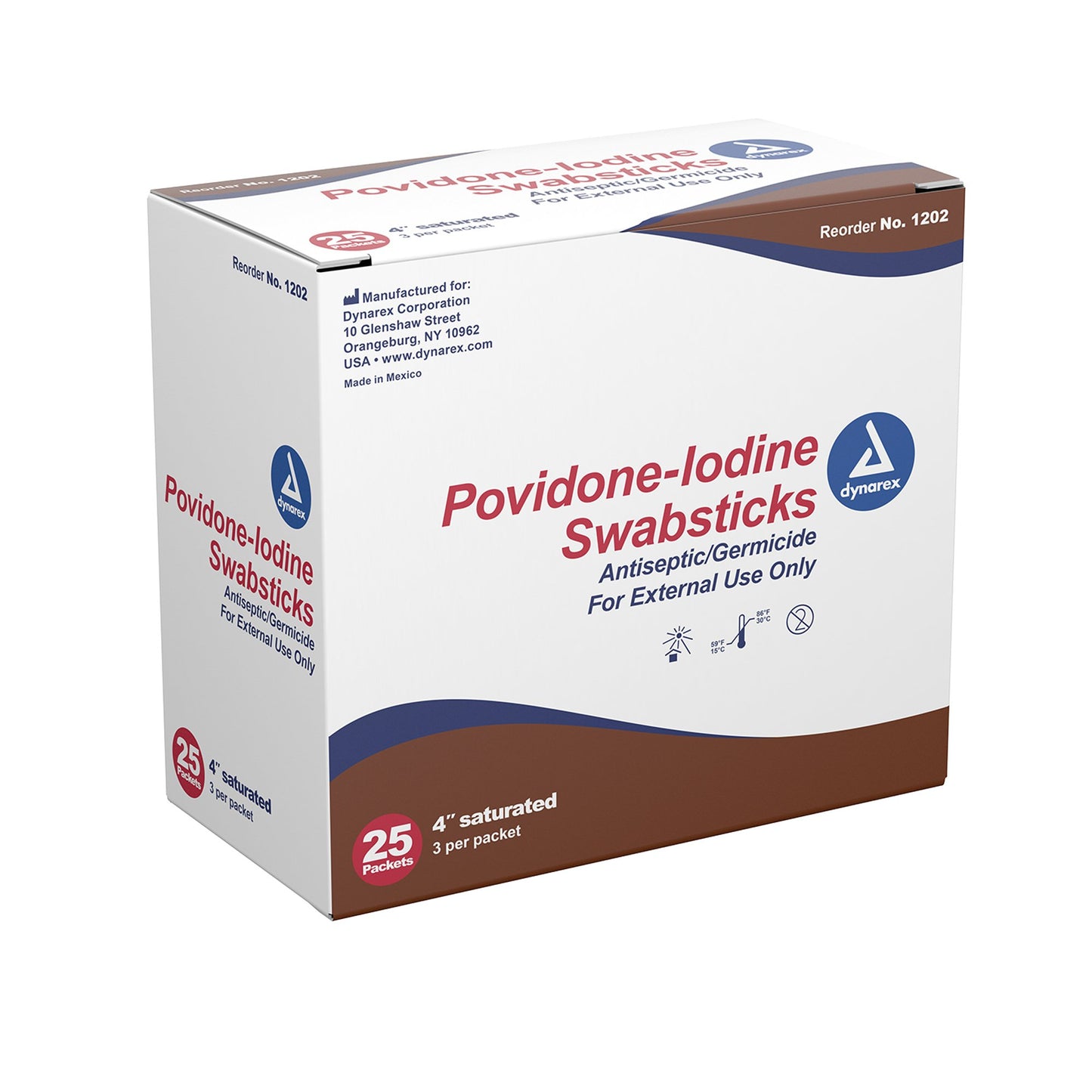 Dynarex Povidone Iodine Swabsticks 1202