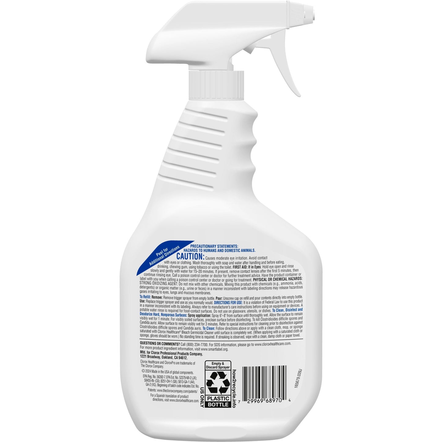 Clorox Healthcare® Bleach Germicidal Cleaner, Spray Bottle, 32 oz. 68970