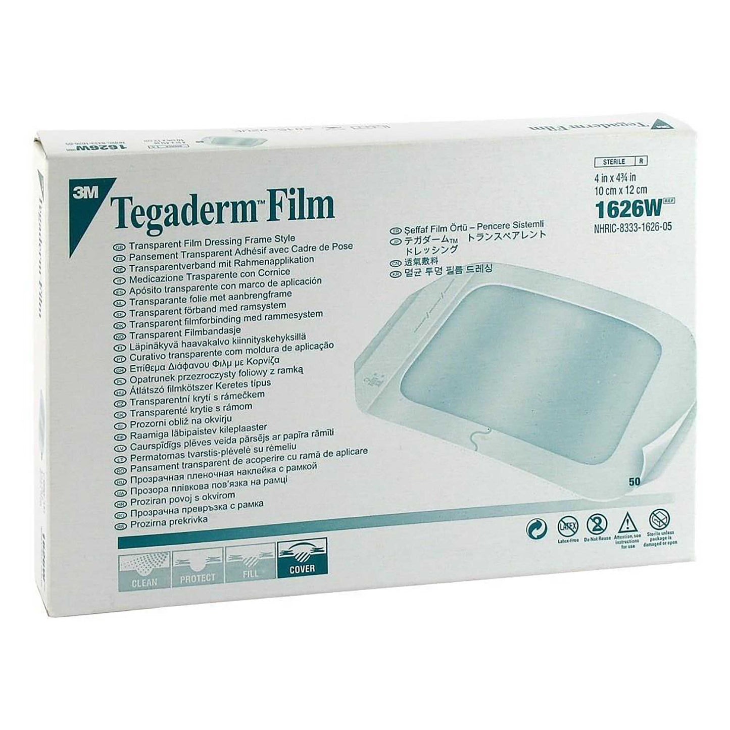 3M™ Tegaderm Transparent Film Dressing, 4 x 4-3/4 Inch 1626W