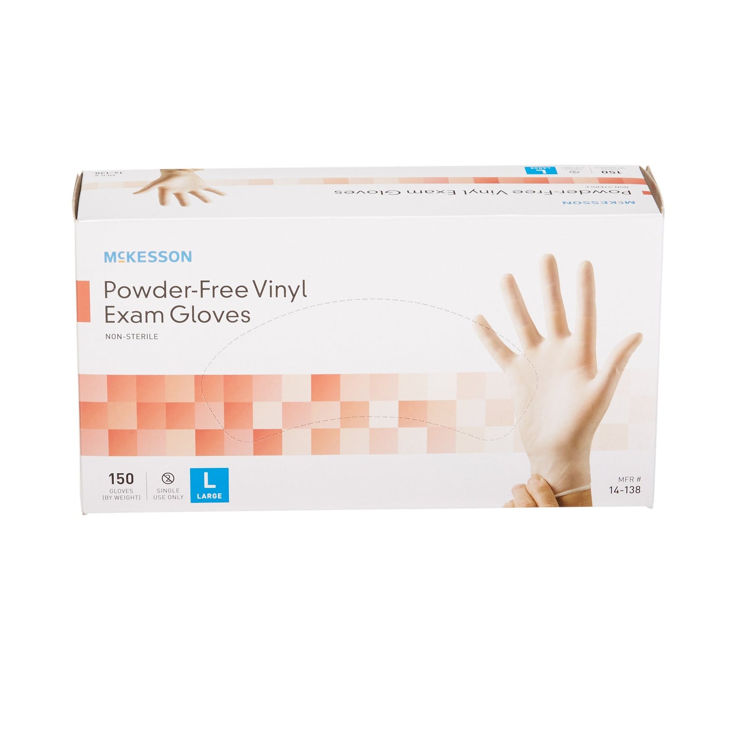 McKesson Vinyl Exam Glove, Large, Clear 14-138