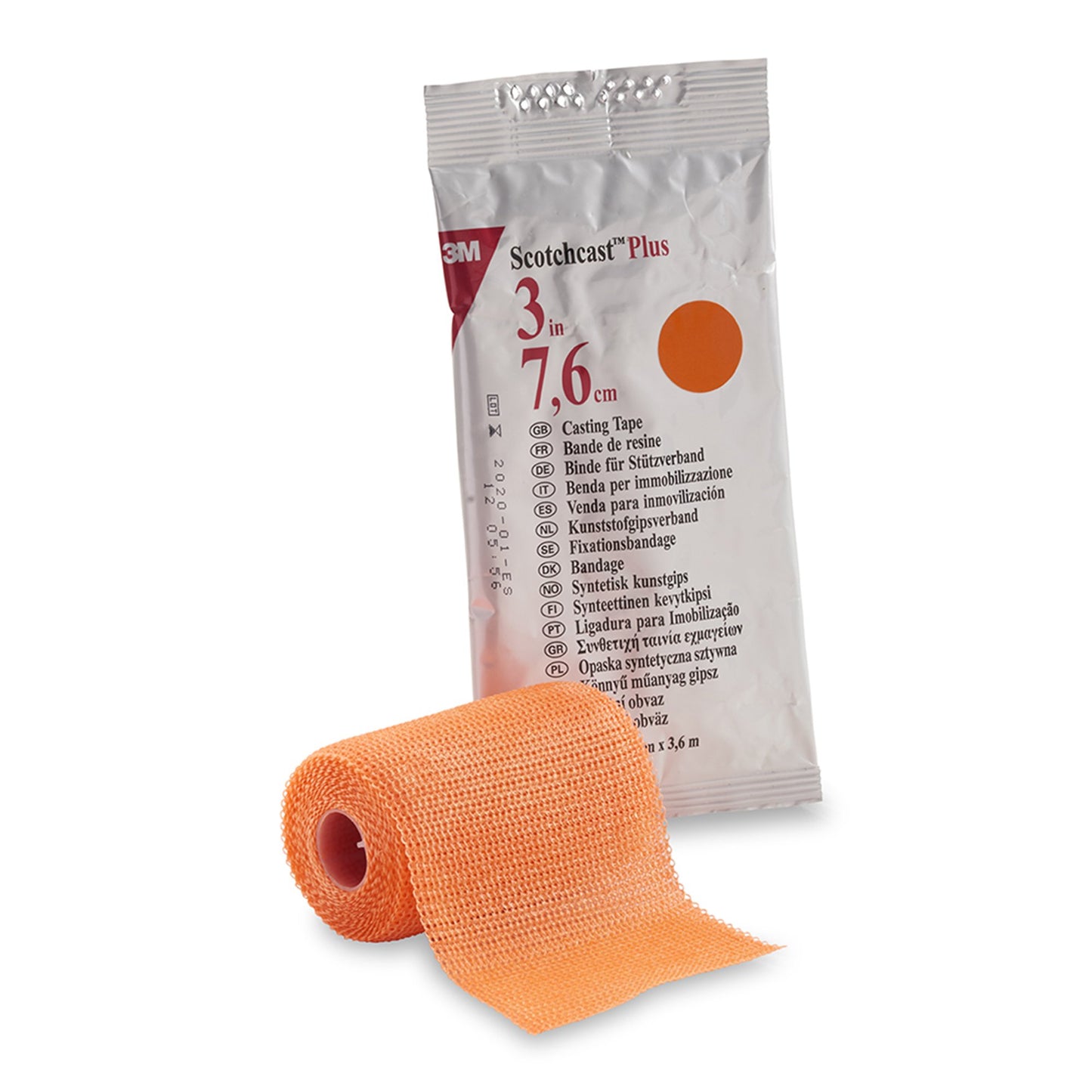 3M™ Scotchcast™ Plus Bright Orange Cast Tape, 3 Inch x 4 Yard 82003W