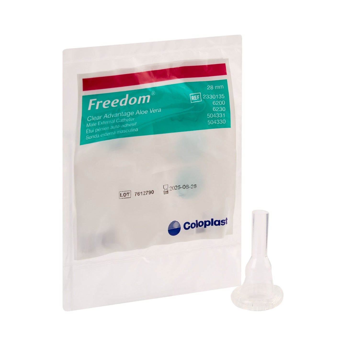 Freedom® Clear Advantage Male External Catheter, Self-Adhesive, Medium, 28mm 6200