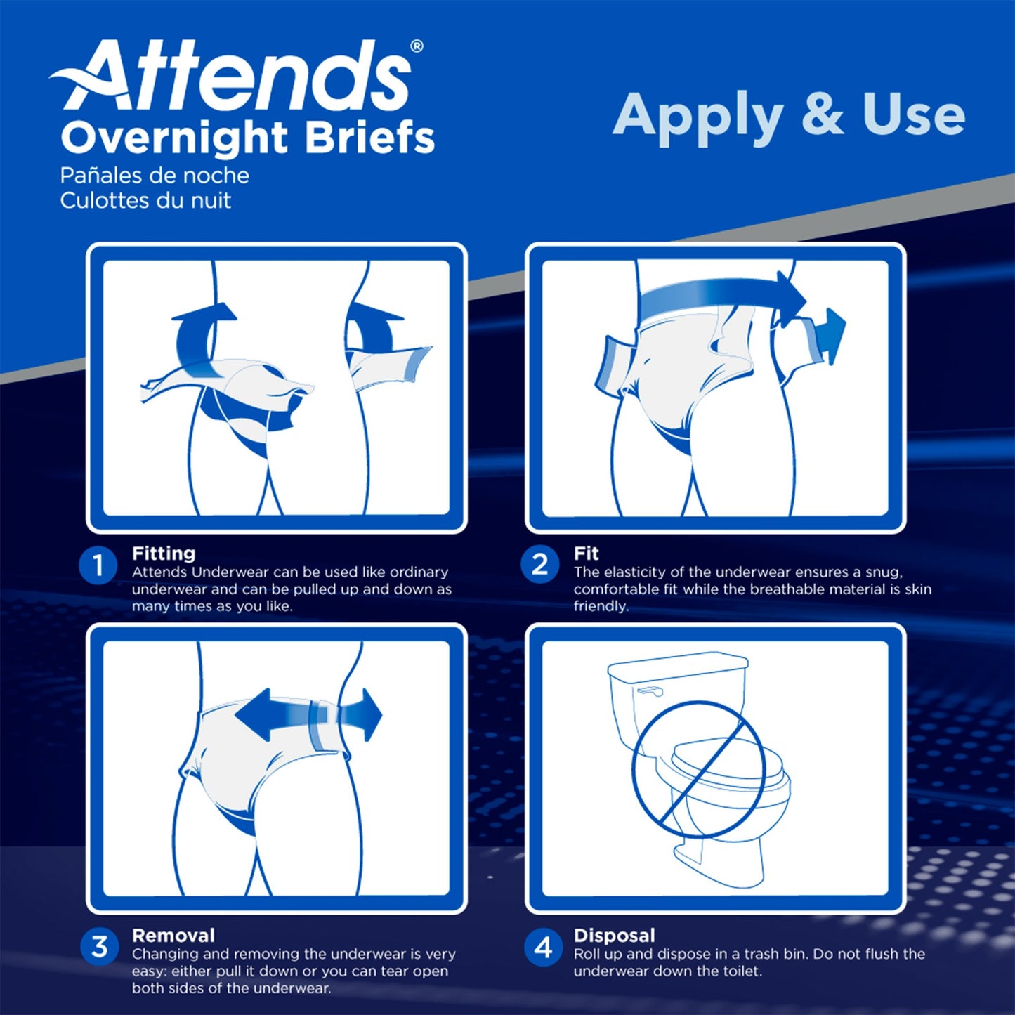 Attends® Briefs with Overnight Protection, Medium DDEW20