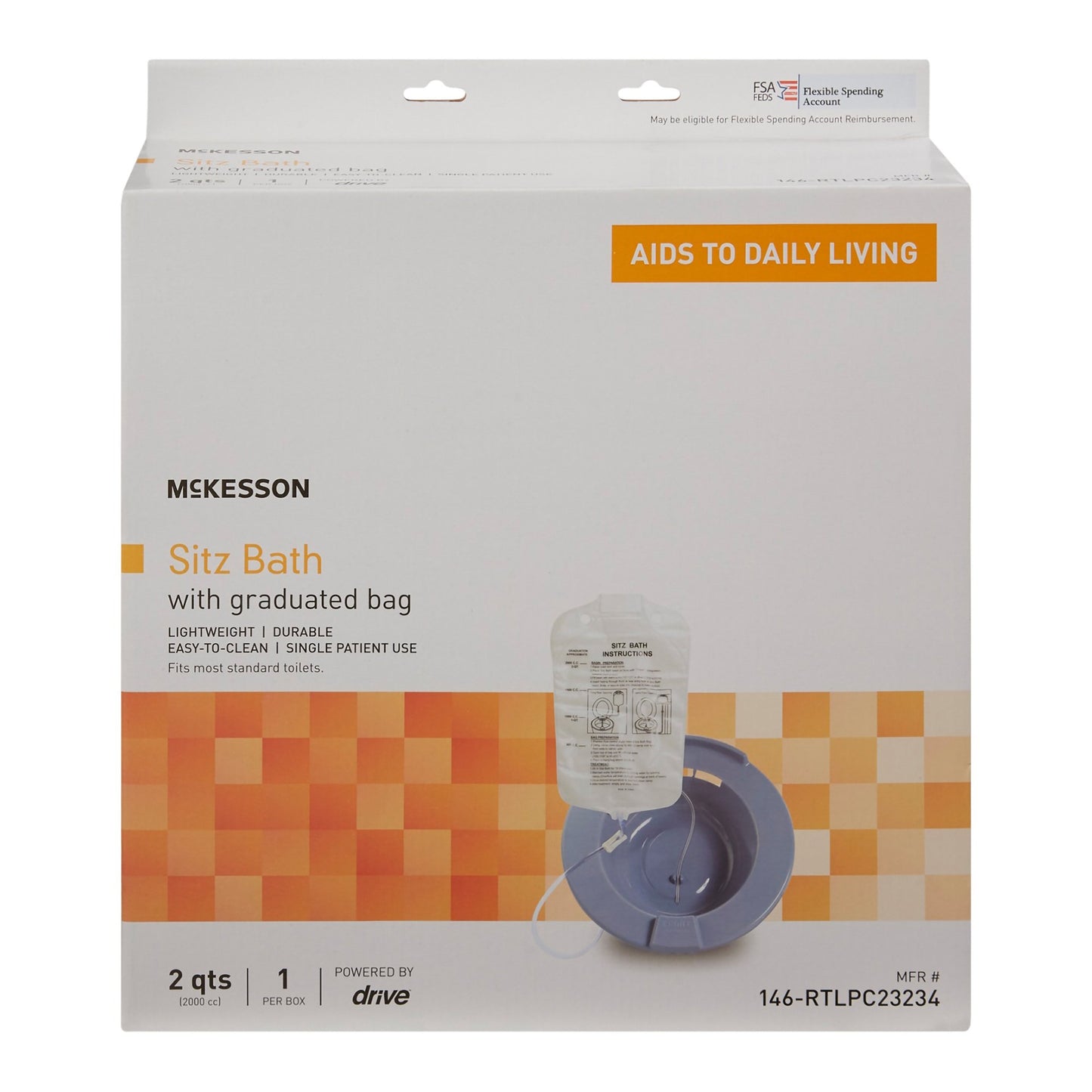 McKesson Round Sitz Bath, 2,000 mL Bag 146-RTLPC23234