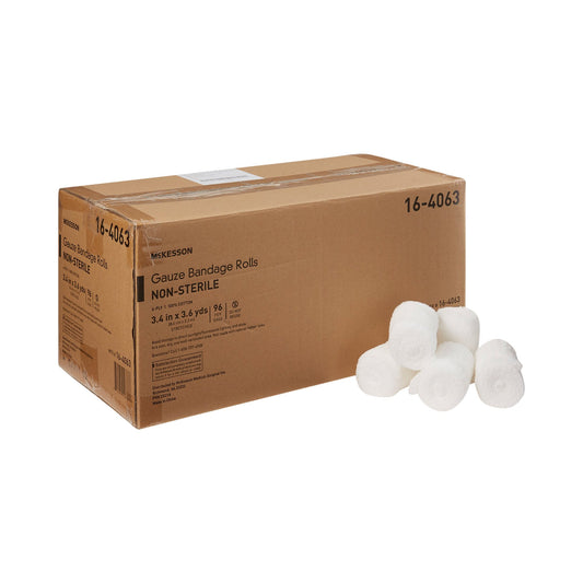 Fluff Bandage Roll McKesson 3-2/5 Inch X 3-3/5 Yard 6-Ply Roll Shape NonSterile 96 per Case - 16-4063
